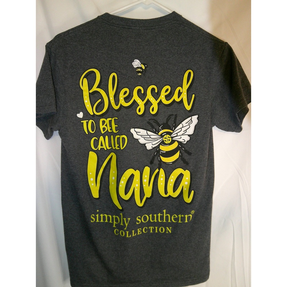 Simply Southern Blessed Nana Bee Graphic T-Shirt Short Sleeve Top Small